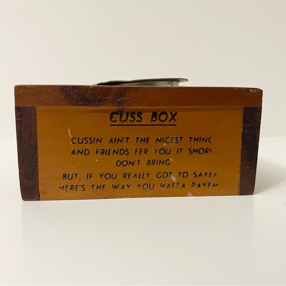 Vintage Wooden Cuss Box Coin Bank Saskatchewan Canada - Picture 2 of 10